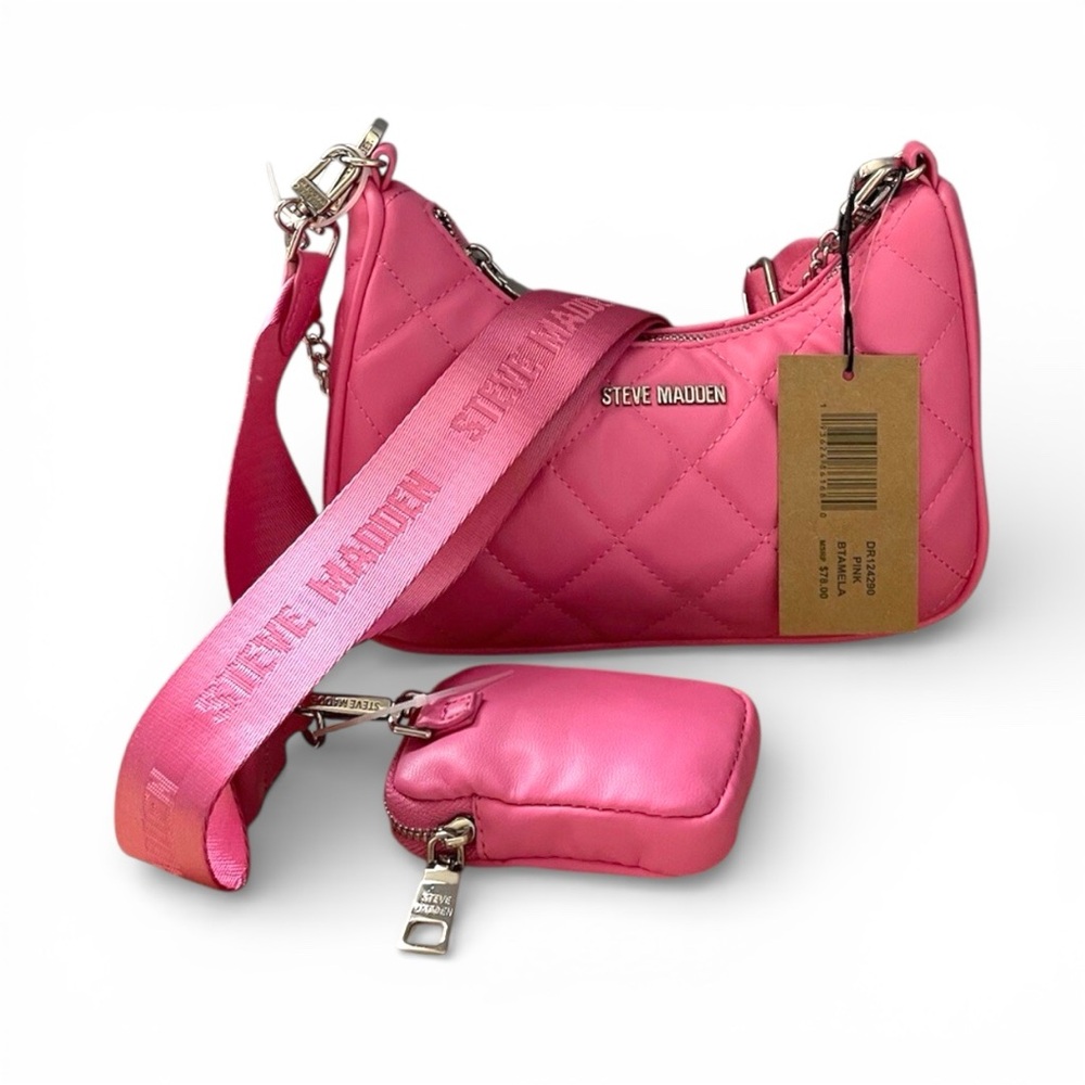 Steve Madden Pink Quilted Crossbody Bag